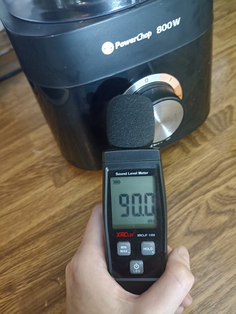 Philips Viva Collection Küchenmaschine, Messen der Lautstärke in Dezibel