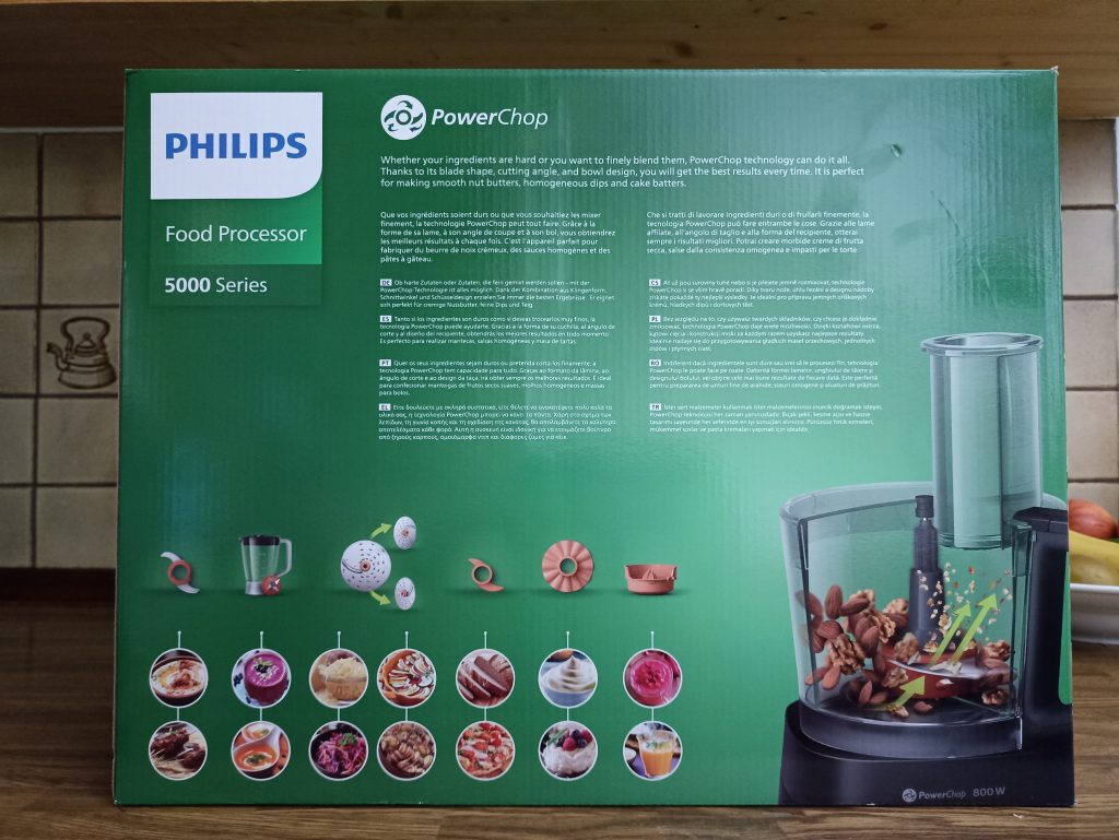 Philips Viva Collection Küchenmaschine, Verpackung Rückseite