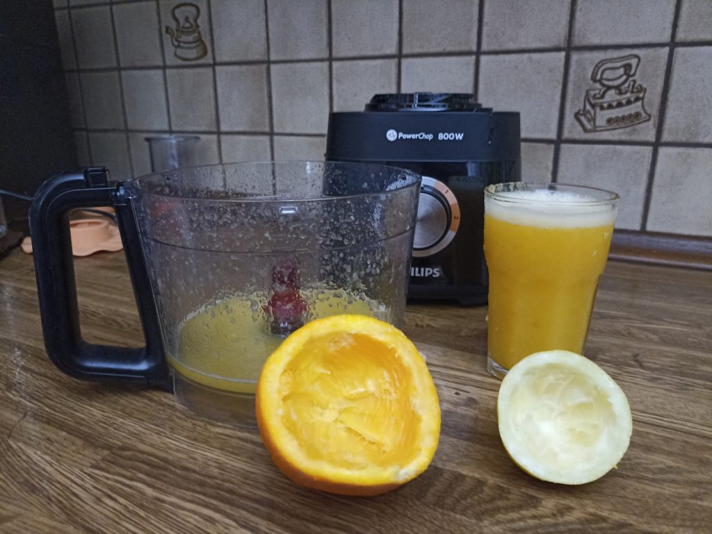 Philips Viva Collection Küchenmaschine, Zitruspresse Ergebnis bei Orange und Zitrone
