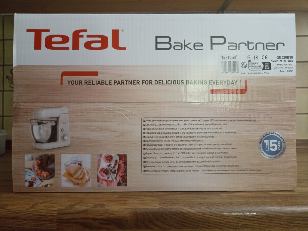 Tefal Bake Partner Küchenmaschine, Verpackung Oberseite