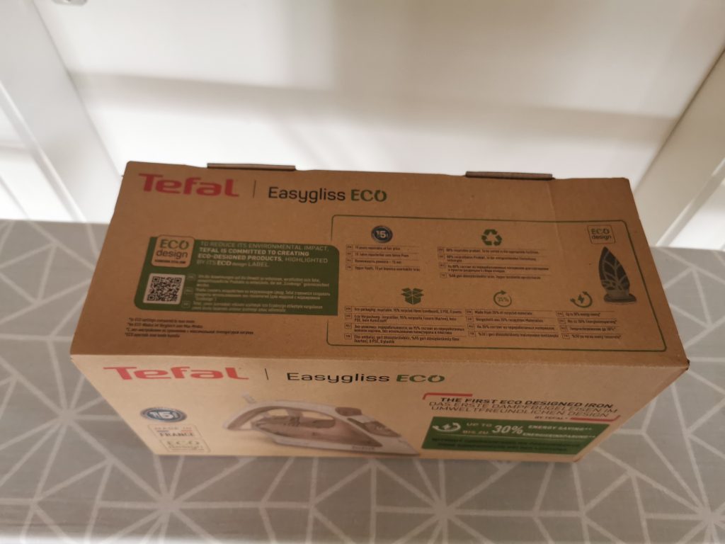 Tefal FV5780 Easygliss Eco Dampfbügeleisen Verpackung oben