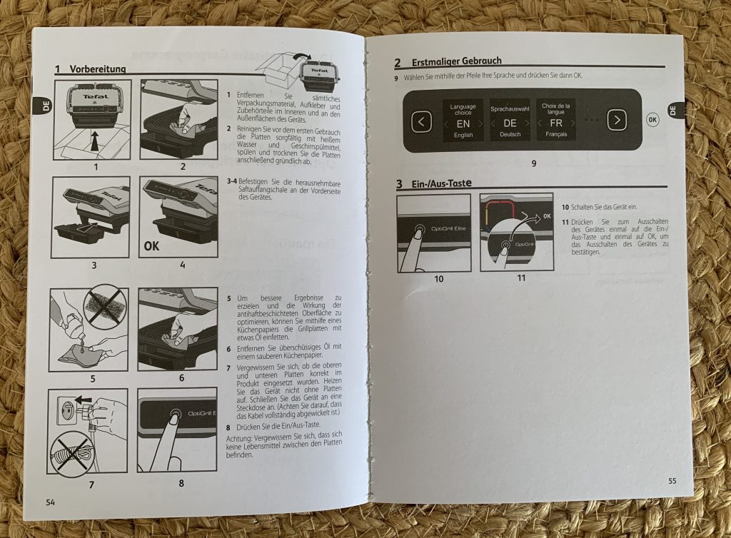 Tefal OptiGrill Elite GC750D16 Kontaktgrill Bedienungsanleitung von innen