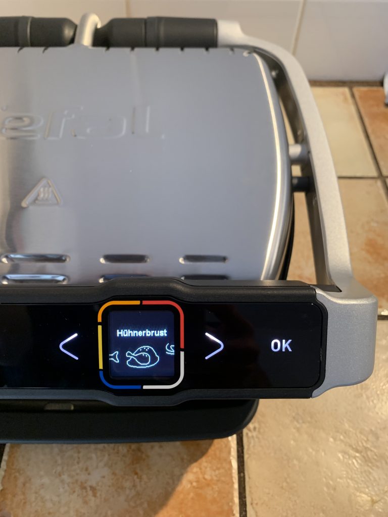 Tefal OptiGrill Elite GC750D16 Kontaktgrill Menüauswahl Hühnerbrust