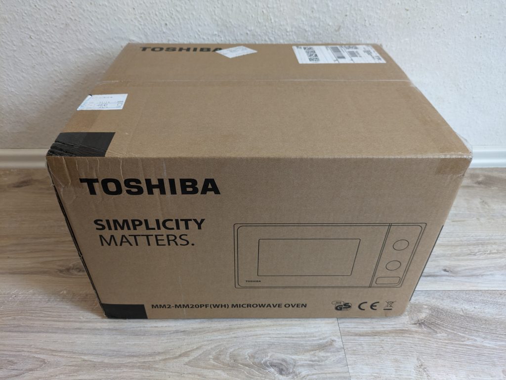 Verpackung der Toshiba MM2-MM20PF Mikrowelle