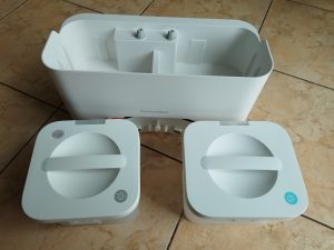 Wasserstation-des-SwitchBot-S10-Saug-Wisch-Roboters-geoeffnet