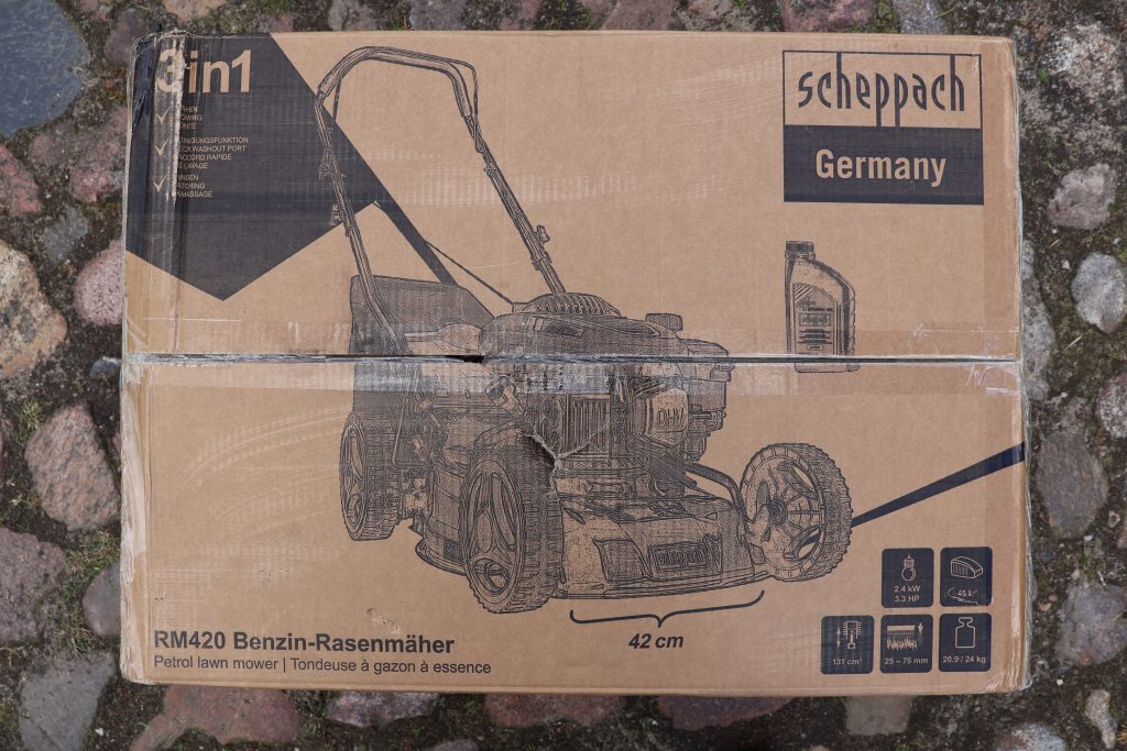 Scheppach RM420 Rasenmäher Karton