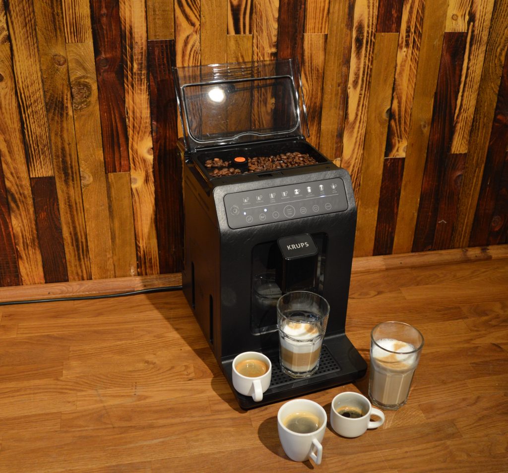Krups EA897 Evidence Eco-Design Kaffeevollautomat mit Kaffeegetränken