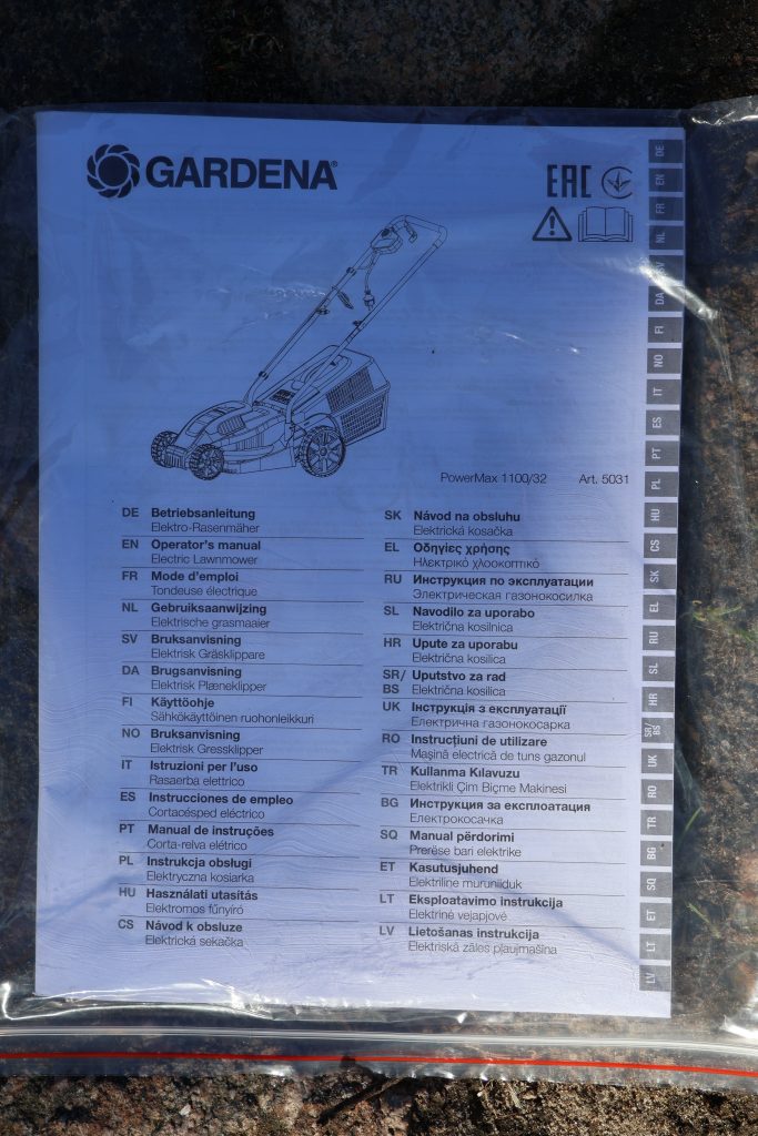 Gardena PowerMax 1100-32 Rasenmäher Anleitung