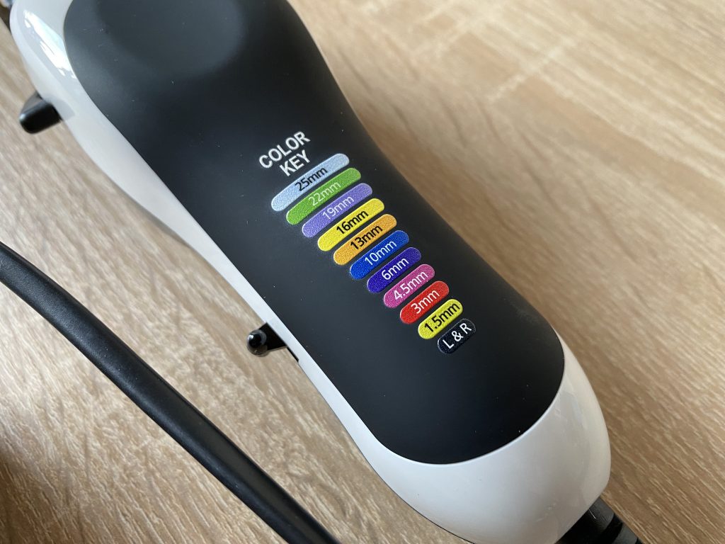 Wahl ColorPro Plus Haarschneider Detail Tabelle mit Farben und Längen