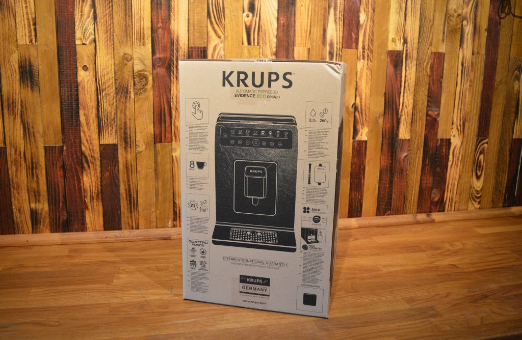 Krups EA897 Evidence Eco-Design Kaffeevollautomat Verpackung Links