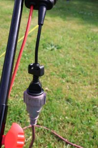 Bosch Rotak 32 Rasenmäher Kabel angeschlossen