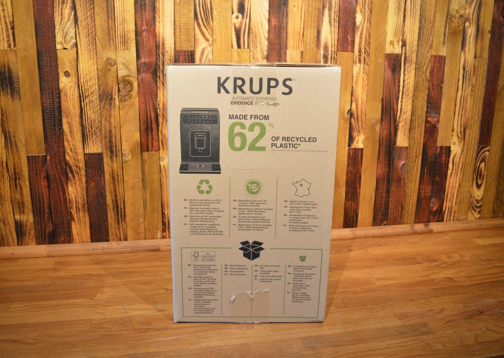 Krups EA897 Evidence Eco-Design Kaffeevollautomat Verpackung Rechts