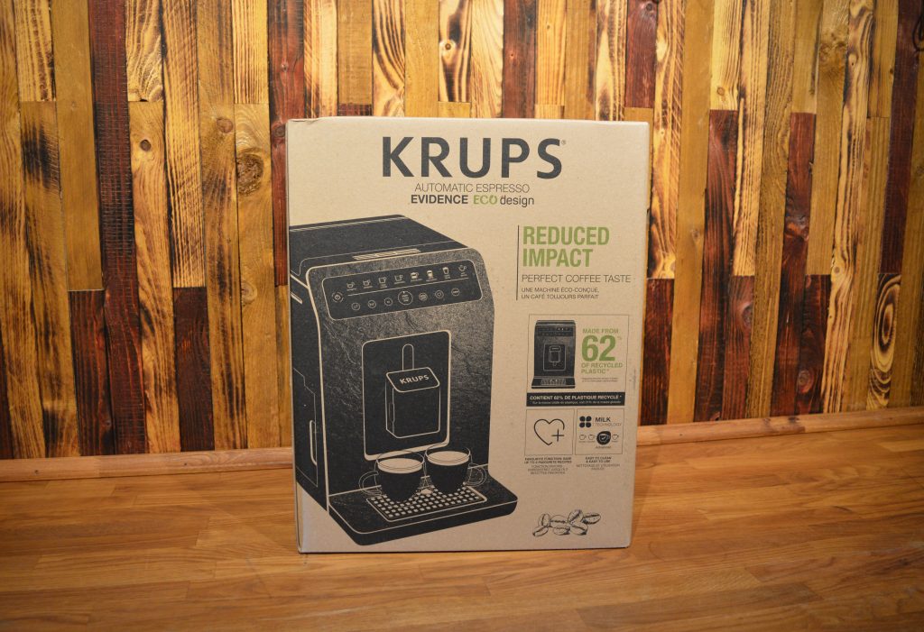 Krups EA897 Evidence Eco-Design Kaffeevollautomat Verpackung Hinten