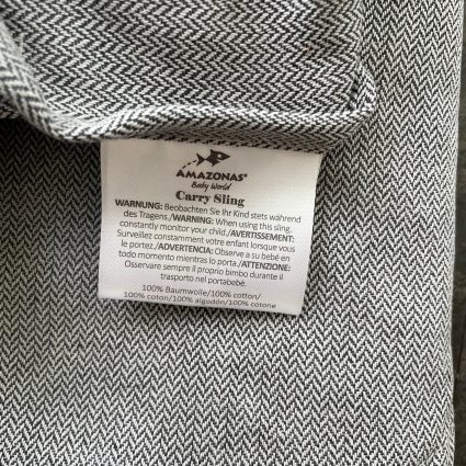 AMAZONAS Carry Sling Babytragetuch Etikett