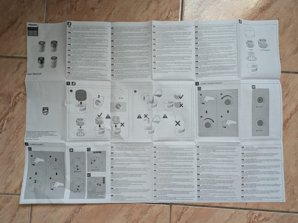 Anleitung des Philips 2000 Series 481410 Luftbefeuchters geöffnet