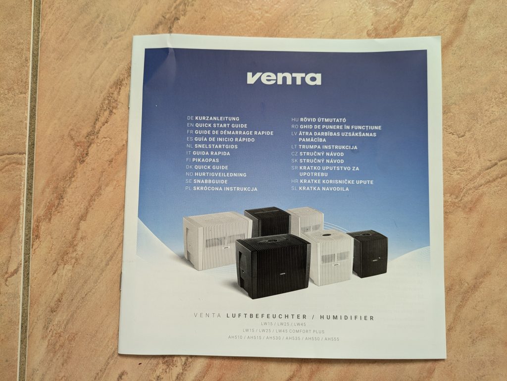 Anleitung des Venta LW15 Luftbefeuchters