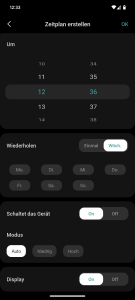 App des Levoit Dual 200S Luftbefeuchters, Zeitplan (2)