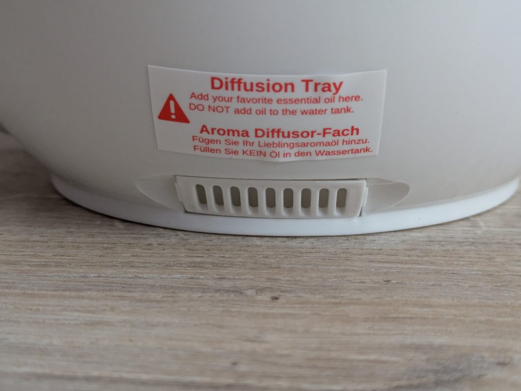 Aromafach des InnoBeta Waterdrop 2.0 Luftbefeuchters geschlossen