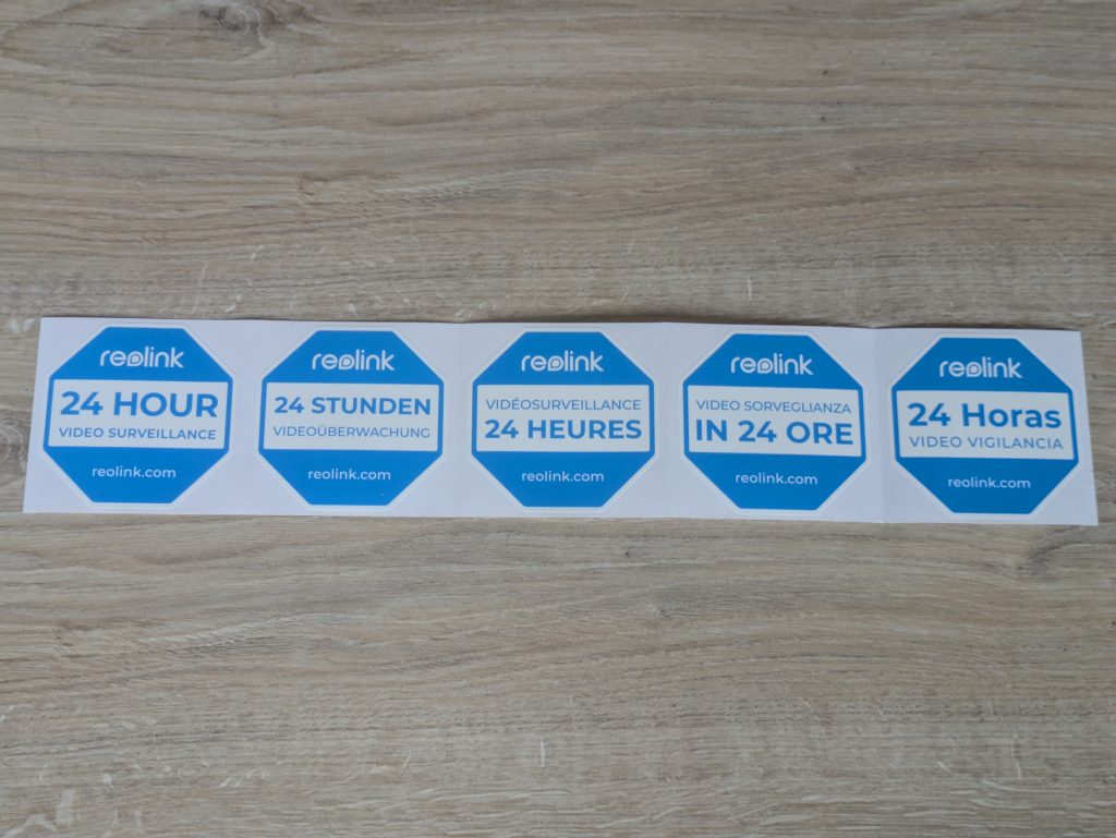 Aufkleber der Reolink Argus 4 Pro+ Überwachungskamera