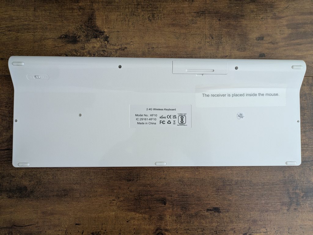 Cimetech KF10 Tastatur von hinten