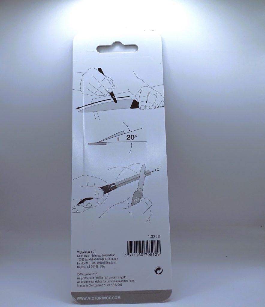 Victorinox Dual Messerschärfer Bedienungsanleitung Rückseite Verpackung