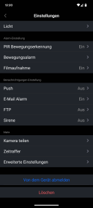 Einstellungen der Reolink Argus 4 Pro+ Überwachungskamera (2)