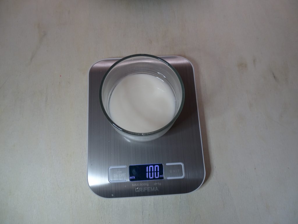 GRIFEMA Küchenwaage Test Milk-Option
