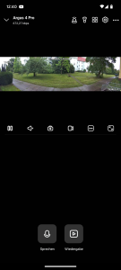 Hauptansicht in der App der Reolink Argus 4 Pro+ Überwachungskamera