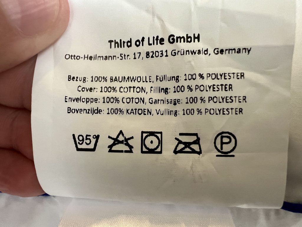 Third of Life inSPIRO Kopfkissen Gebrauchshinweise