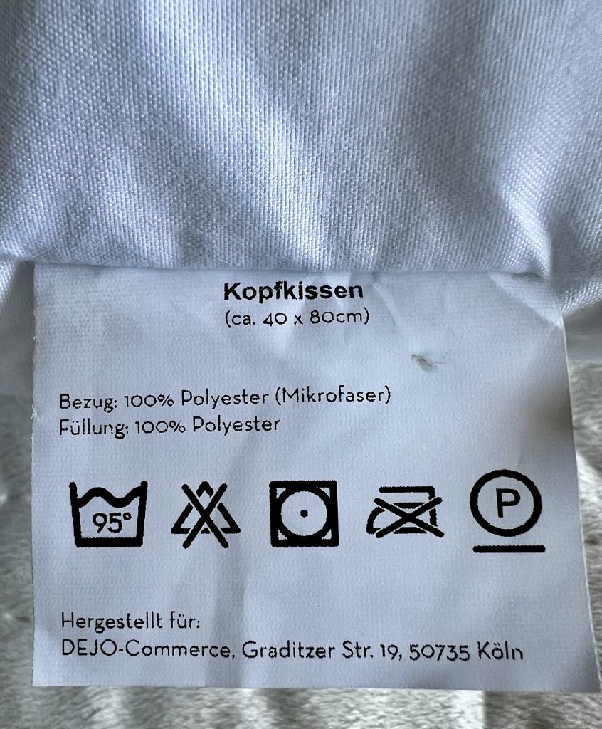 Siebenschläfer Mikrofaser Kopfkissen Pflegehinweise