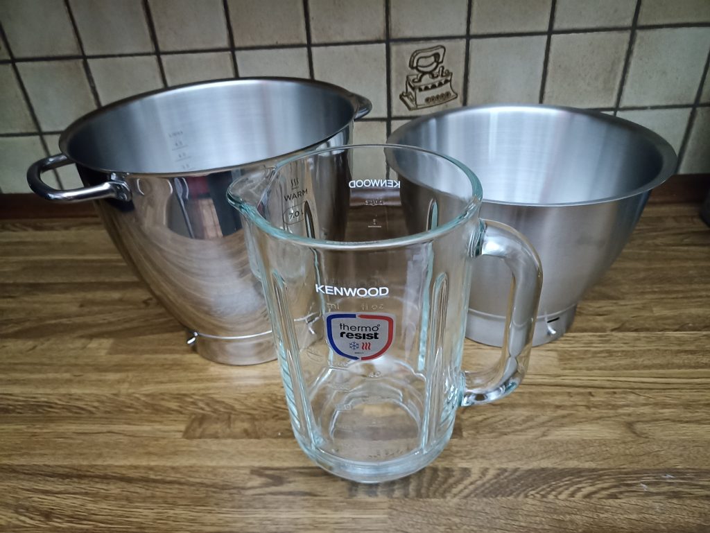 Kenwood Titanium Chef Patissier XL Küchenmaschine, Gefäße