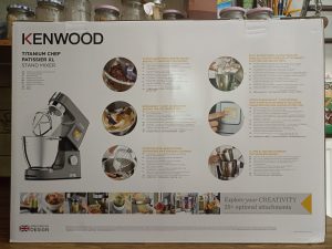 Kenwood Titanium Chef Patissier XL Küchenmaschine, Verpackung Rückseite