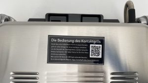 Klamer-Kontaktgrill Hinweis
