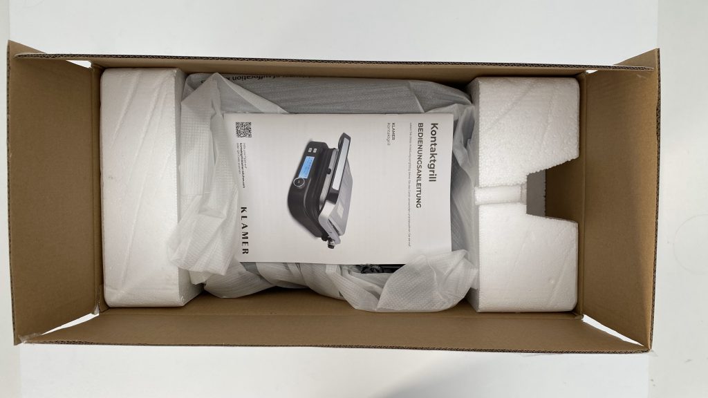 Klamer-Kontaktgrill Verpackung geöffnet