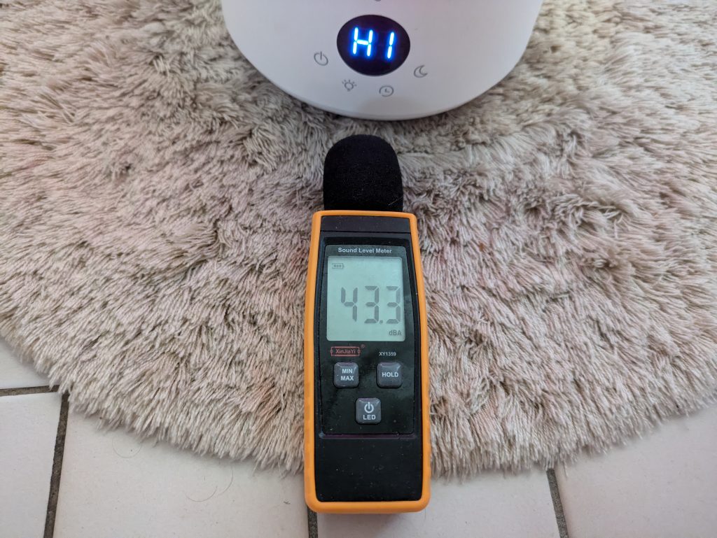 Lautstärke des Homvana H101 Luftbefeuchters (2)