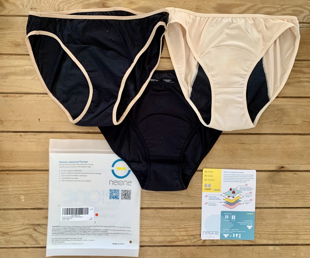 Neione by Intimate Portal Periodenunterwäsche ausgepackt mit Flyer und Verpackung