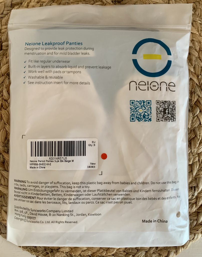 Neione by Intimate Portal Periodenunterschwäsche in der Verpackung von hinten
