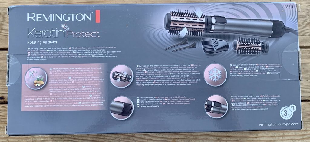 Remington AS8811 Warmluftbürste im Karton von hinten