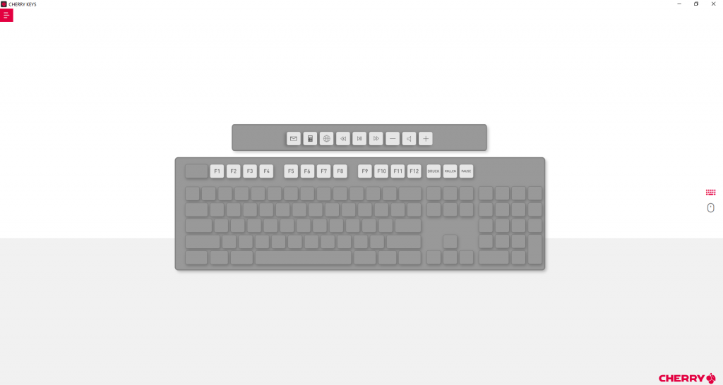Software der Cherry KC1000 Tastatur, Hauptmenü