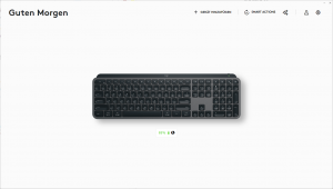 Software der Logitech MX Keys S Tastatur, Hauptmenü