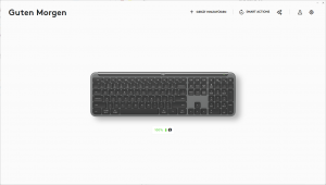 Software der Logitech Signature SLIM K950 Tastatur, Hauptseite