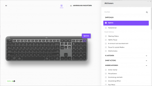 Software der Logitech Signature SLIM K950 Tastatur, Tasteneinstellungen