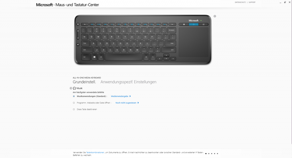 Software der Microsoft All-in-One Media Tastatur (2)