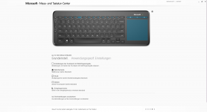 Software der Microsoft All-in-One Media Tastatur, Touch-Einstellungen