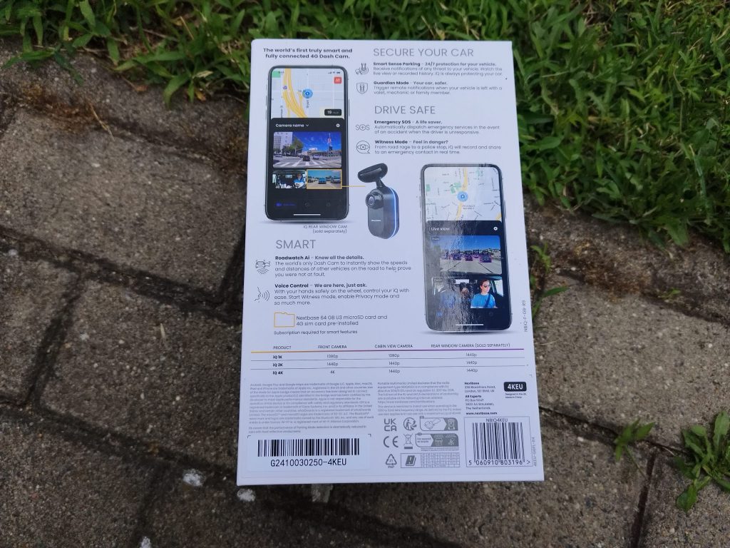 Verpackung-der-Nextbase-IQ-Dashcam-von-hinten