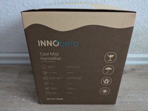 Verpackung des InnoBeta Waterdrop 2.0 Luftbefeuchters von hinten