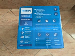 Verpackung des Philips 2000 Series 481410 Luftbefeuchters von oben
