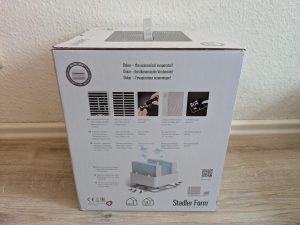Verpackung des Stadler Form Oskar Luftbefeuchters von der Seite