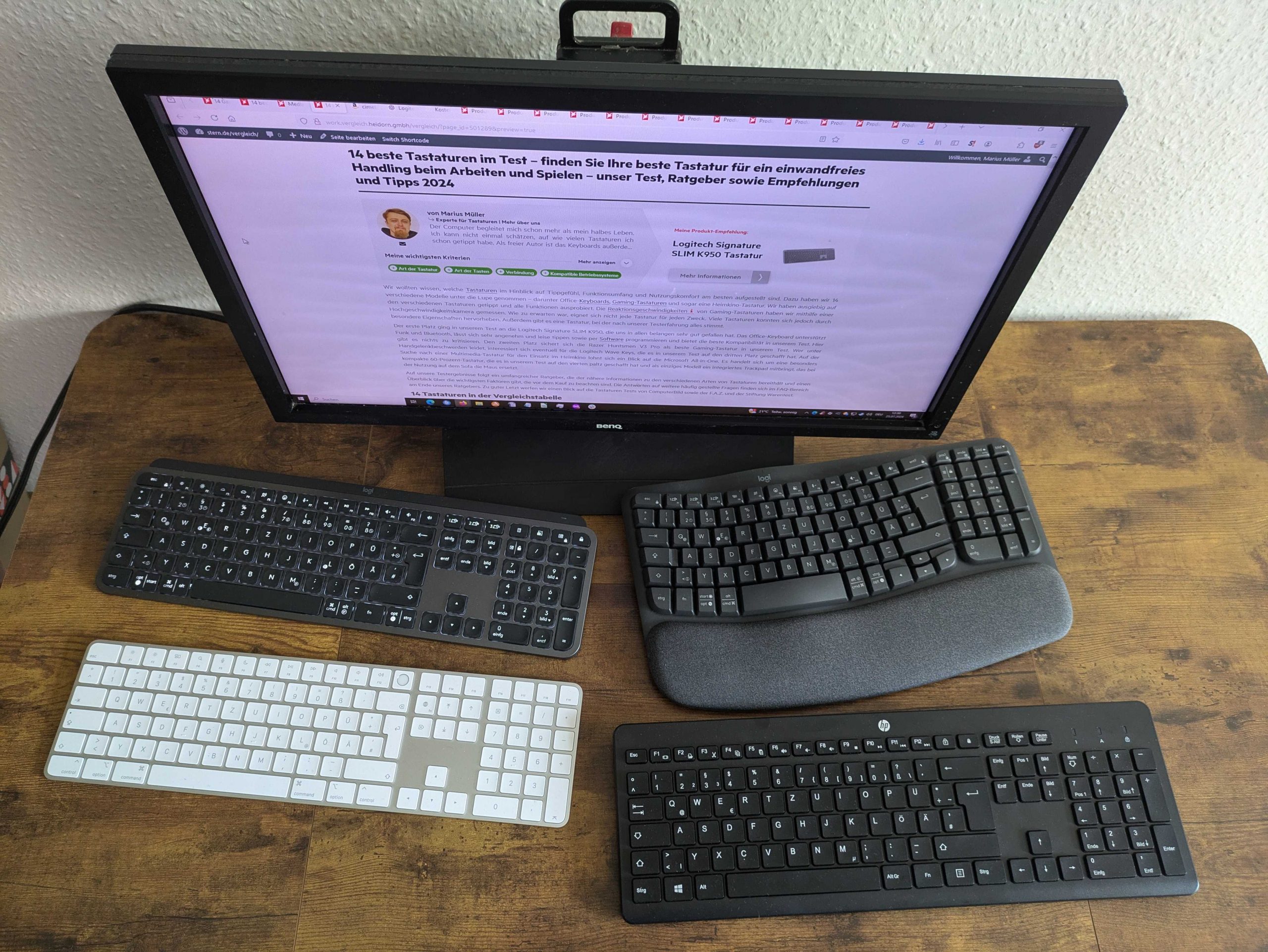 Vier verschiedene Tastaturen im Test