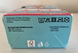 o.b. Periodenslip in der Verpackung von unten